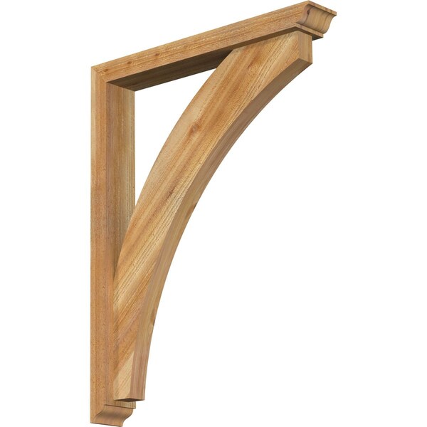 Ekena Millwork Thorton Traditional Rough Sawn Bracket w/ Offset Brace, Western Red Cedar, 4"W x 26"D x 34"H BKT0402X26X34THR01RWR - main